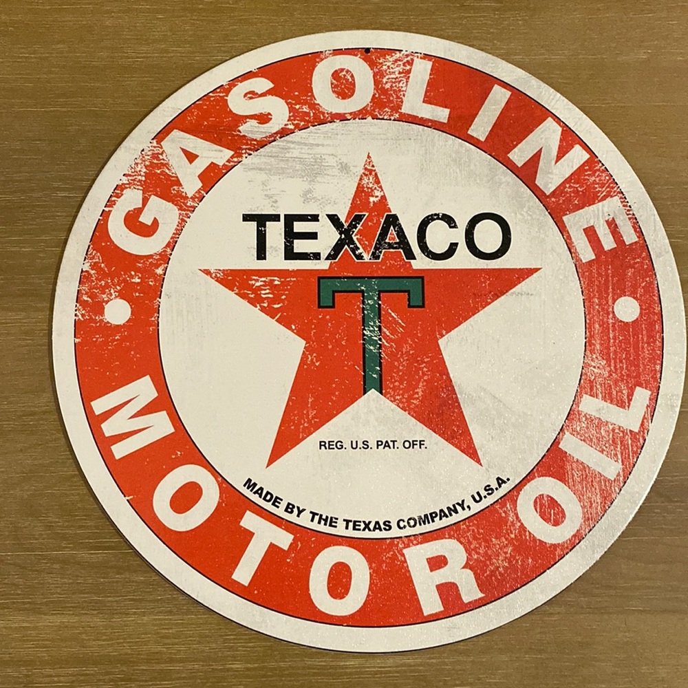 Vintaged Styled Texaco Gasoline Motor Oil Metal Sign